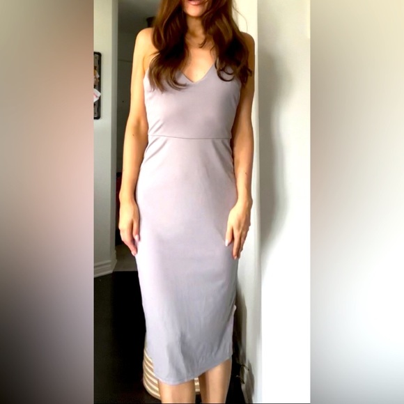 NWOT Grey midi dress - Picture 1 of 15